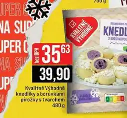 Jip Kvalitně Výhodně knedlíky s borůvkami pirožky s tvarohem 480 g nabídka