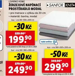 Lidl Žerzejové napínací prostěradlo 180-200 x 200 cm nabídka