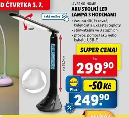 Lidl Aku stolní led lampa s hodinami nabídka