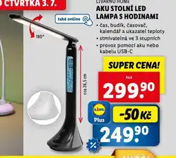 Lidl Aku stolní led lampa s hodinami nabídka