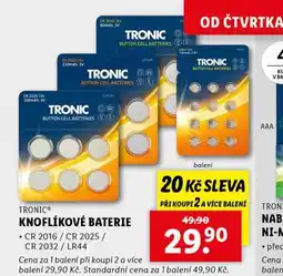 Lidl Knoflíkové baterie nabídka