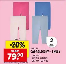 Lidl Capri legíny nabídka