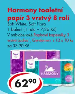 CBA Harmony toaletní papír 3 vrstvý nabídka