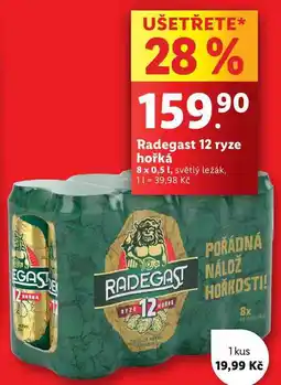 Lidl Radegast 12 ryze hořká, 8x 0,5 l nabídka