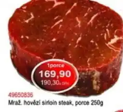 Vrtal Mraz, hovězí sirloin steak, porce nabídka