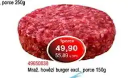 Vrtal Mraz. hovězí burger excl., porce nabídka