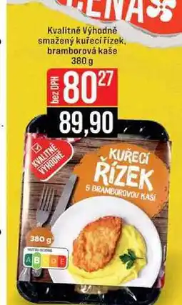 Jip Kvalitně Výhodně smažený kuřecí řízek, bramborová kaše 380 g nabídka
