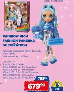 Sparkys Rainbow high fashion panenka se zvířátkem nabídka
