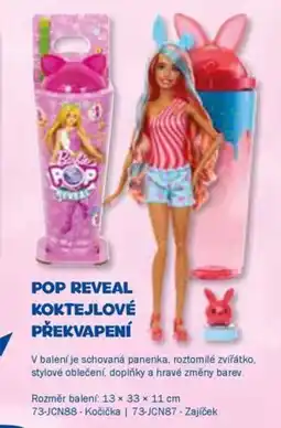 Sparkys Pop reveal koktejlové překvapení nabídka