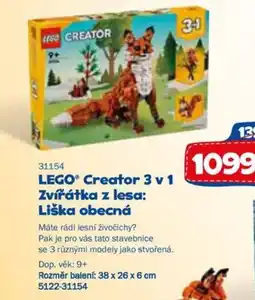 Sparkys LEGO® Creator 3 v 1 Zvířátka z lesa: Liška obecná nabídka