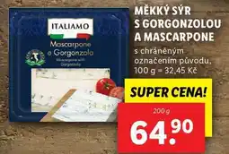 Lidl MĚKKÝ SÝR S GORGONZOLOU A MASCARPONE, 200 g nabídka