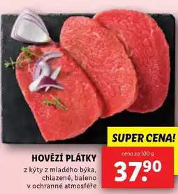 Lidl HOVĚZÍ PLÁTKY, cena za 100 g nabídka