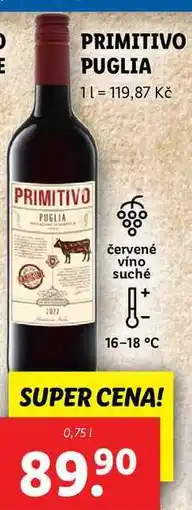 Lidl PRIMITIVO PUGLIA, 0,75 l nabídka