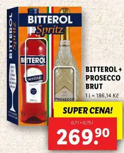Lidl BITTEROL + PROSECCO BRUT, 0,7 + 0,75 l nabídka