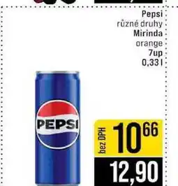 Jip Pepsi různé druhy Mirinda orange 7up 0,33l nabídka