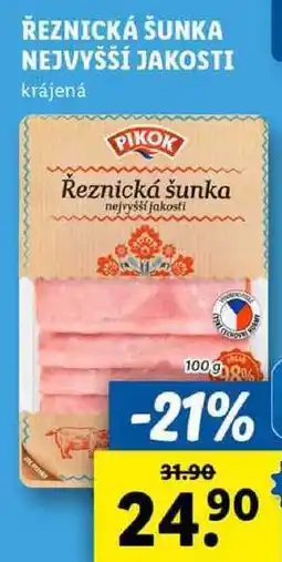 Lidl ŘEZNICKÁ ŠUNKA NEJVYŠŠÍ JAKOSTI, 100 g nabídka