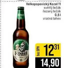 Jip Velkopopovický Kozel 11 světlý ležák řezaný ležák 0.5l nabídka