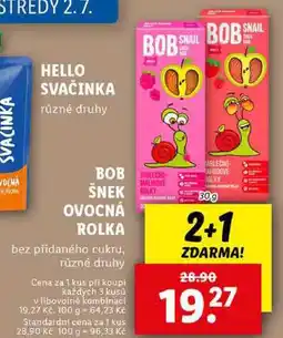 Lidl BOB ŠNEK OVOCNÁ ROLKA, 30 g nabídka