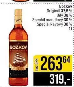 Jip Božkov Originál 37,5% Bílý 30% Speciál mandlový 30 %. Speciál kávový 30% 1l nabídka