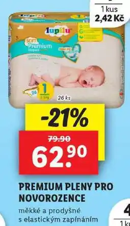 Lidl PREMIUM PLENY PRO NOVOROZENCE, 26 ks nabídka