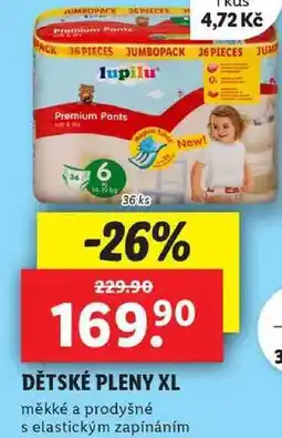 Lidl DĚTSKÉ PLENY XL, 36 ks nabídka