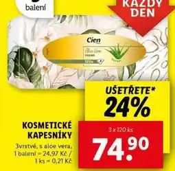 Lidl KOSMETICKÉ KAPESNÍKY, 3x 120 ks nabídka
