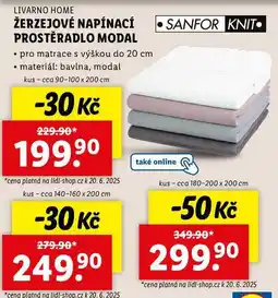 Lidl ŽERZEJOVÉ NAPÍNACÍ PROSTĚRADLO MODAL nabídka