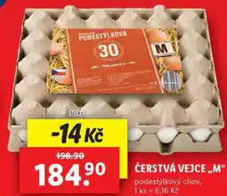 Lidl ČERSTVÁ VEJCE „M“ podestýlkový chov, 30 ks nabídka