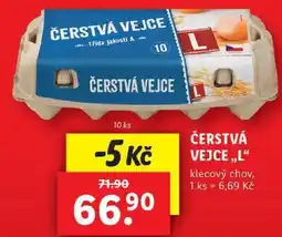 Lidl ČERSTVÁ VEJCE ,,L“ klecový chov, 10 ks nabídka