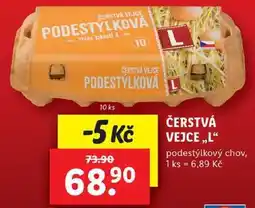 Lidl ČERSTVÁ VEJCE ,,L“ podestýlkový chov, 10 ks nabídka