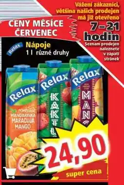 Norma Relax Nápoje nabídka