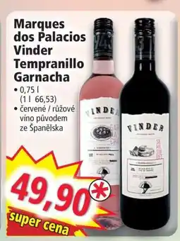 Norma Marques dos Palacios Vinder Tempranillo Garnacha nabídka