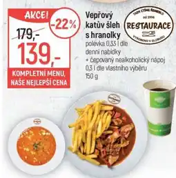Globus Vepřový katův šleh s hranolky nabídka