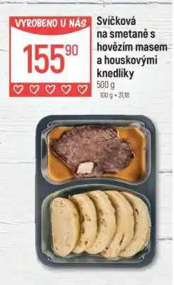 Globus Svíčková na smetaně s hovězím masem a houskovými knedlíky nabídka