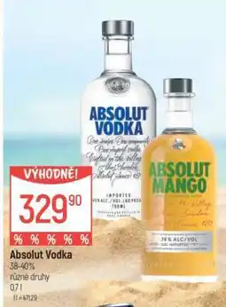 Globus Absolut Vodka nabídka