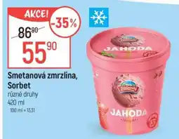 Globus Smetanová zmrzlina, Sorbet nabídka