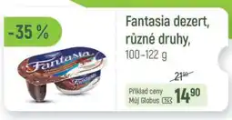 Globus Fantasia dezert, různé druhy nabídka