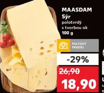 Kaufland MAASDAM Sýr polotvrdý s tvorbou ok nabídka