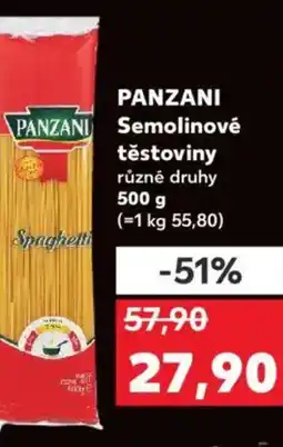 Kaufland PANZANI Semolinové těstoviny nabídka