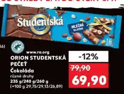 Kaufland ORION STUDENTSKÁ PEČEŤ Čokoláda nabídka