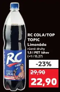 Kaufland RC COLA/TOP TOPIC Limonáda nabídka