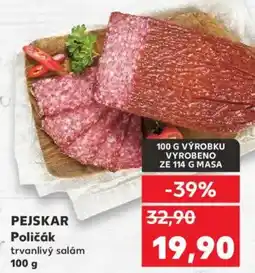 Kaufland PEJSKAR Poličák trvanlivý salám nabídka