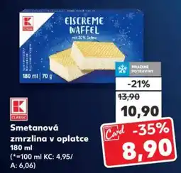 Kaufland Smetanová zmrzlina v oplatce nabídka