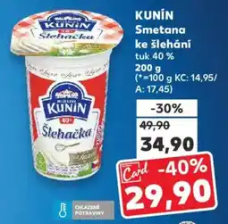 Kaufland KUNIN Smetana ke šlehání nabídka