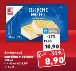 Kaufland Smetanová zmrzlina v oplatce nabídka