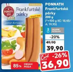 Kaufland PONNATH Frankfurtské párky nabídka