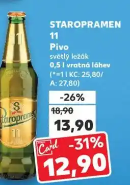 Kaufland STAROPRAMEN 11 Pivo světlý ležák nabídka