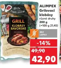 Kaufland ALIMPEX Grilovací klobásy nabídka