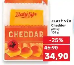 Kaufland ZLATÝ SÝR Cheddar plátky nabídka