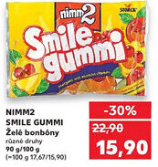 Kaufland NIMM2 SMILE GUMMI Želé bonbóny nabídka